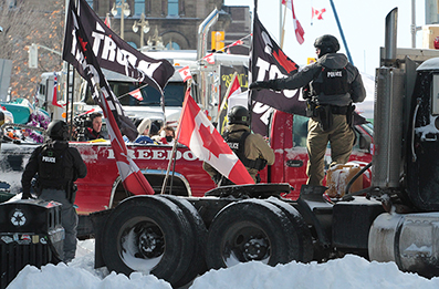 Police Break Up Ottawa Truck Protest : February 2022 : Personal Photo Projects : Photos : Richard Moore : Photographer